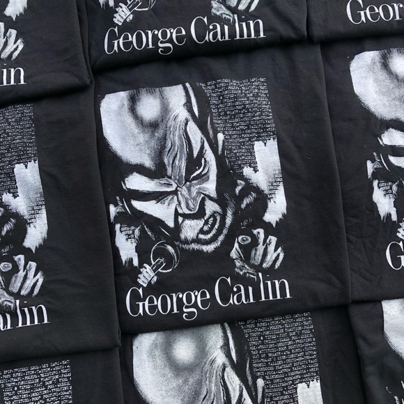 Vtg Deadstock George Carlin Funny Quote Double Sided Tee - Multiple Available - Picture 1 of 6